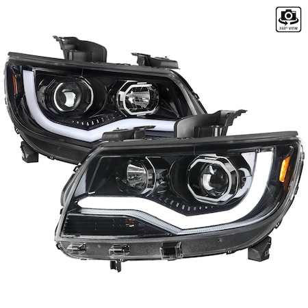 Spec-D Tuning Chevy Colorado Led Projector Headlight Full Glossy Black 15-20 2LHP-COL15BK-TM